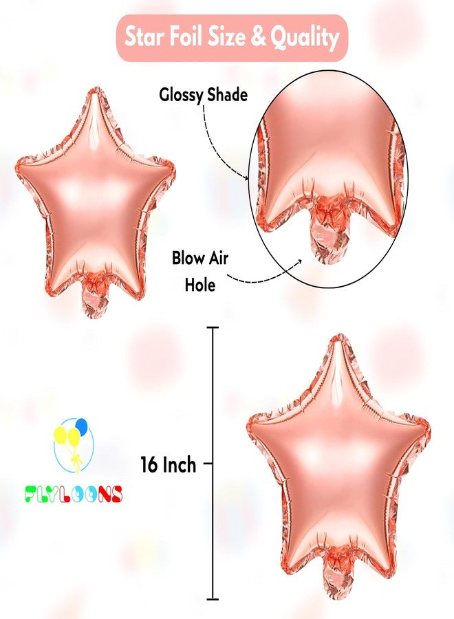 Flyloons 25th Happy Anniversary Decoration Items Rose Gold White for Men Women Husband Wife Parent Home Room With 20 Pcs Metallic Balloons Anniversary Banner 2 Pcs Star Set Kit Silver Jubilee - Image 3